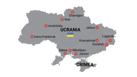 Mapa de la guerra entre Rusia y Ucrania Mapa de la guerra entre Rusia y Ucrania