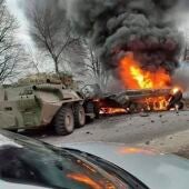Tanques ardiendo en Ucrania