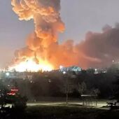Bombardeo en Kiev, la capital de Ucrania.