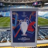 Imagen de archivo del logo de la final de la Champions en San Petersburgo.