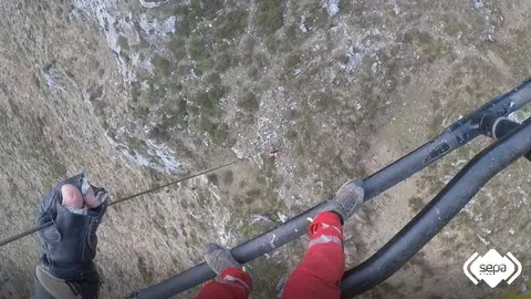 Un instante del rescate Un instante del rescate