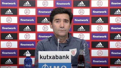 Marcelino en la previa del partido ante el Valencia CF