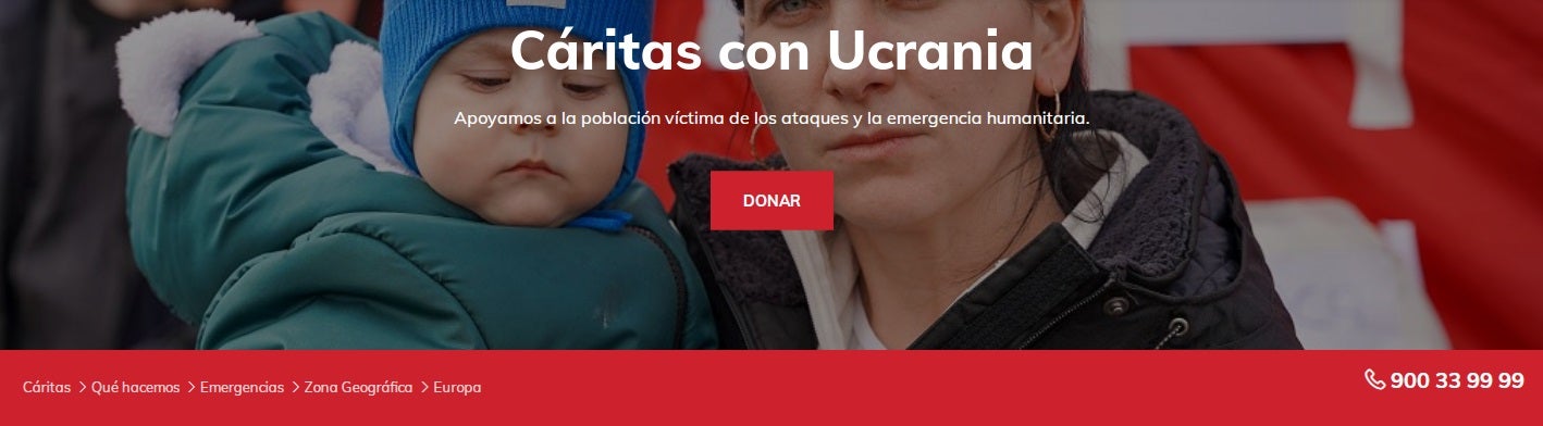 Cáritas opta por las donaciones para ayudar al pueblo ucraniano Cáritas opta por las donaciones para ayudar al pueblo ucraniano