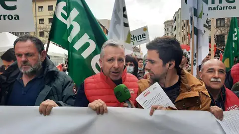 Félix Bariain (UAGN) Tractorada en Pamplona
