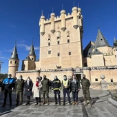 Prueba antiincendios en el Alcázar de Segovia Prueba antiincendios en el Alcázar de Segovia