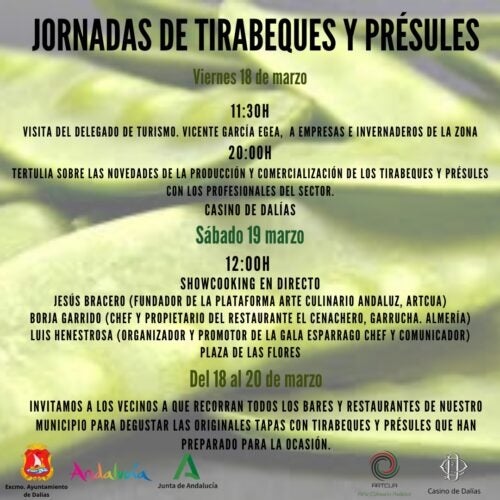 El Ayuntamiento de Dalías apuesta por el agroturismo y el gastroturismo en las Jornadas de Tirabeques y Présules El Ayuntamiento de Dalías apuesta por el agroturismo y el gastroturismo en las Jornadas de Tirabeques y Présules