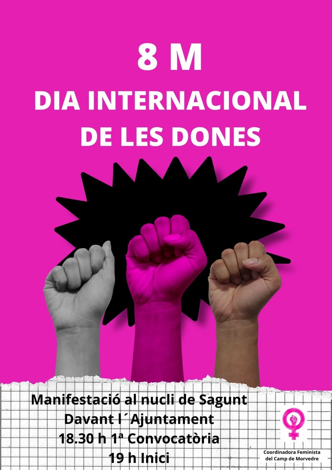 La Coordinadora Feminista del Camp de Morvedre convoca manifestación en Sagunto La Coordinadora Feminista del Camp de Morvedre convoca manifestación en Sagunto