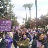 Una manifestación feminista recorre las calles de la ciudad de Badajoz con motivo del 8 de Marzo