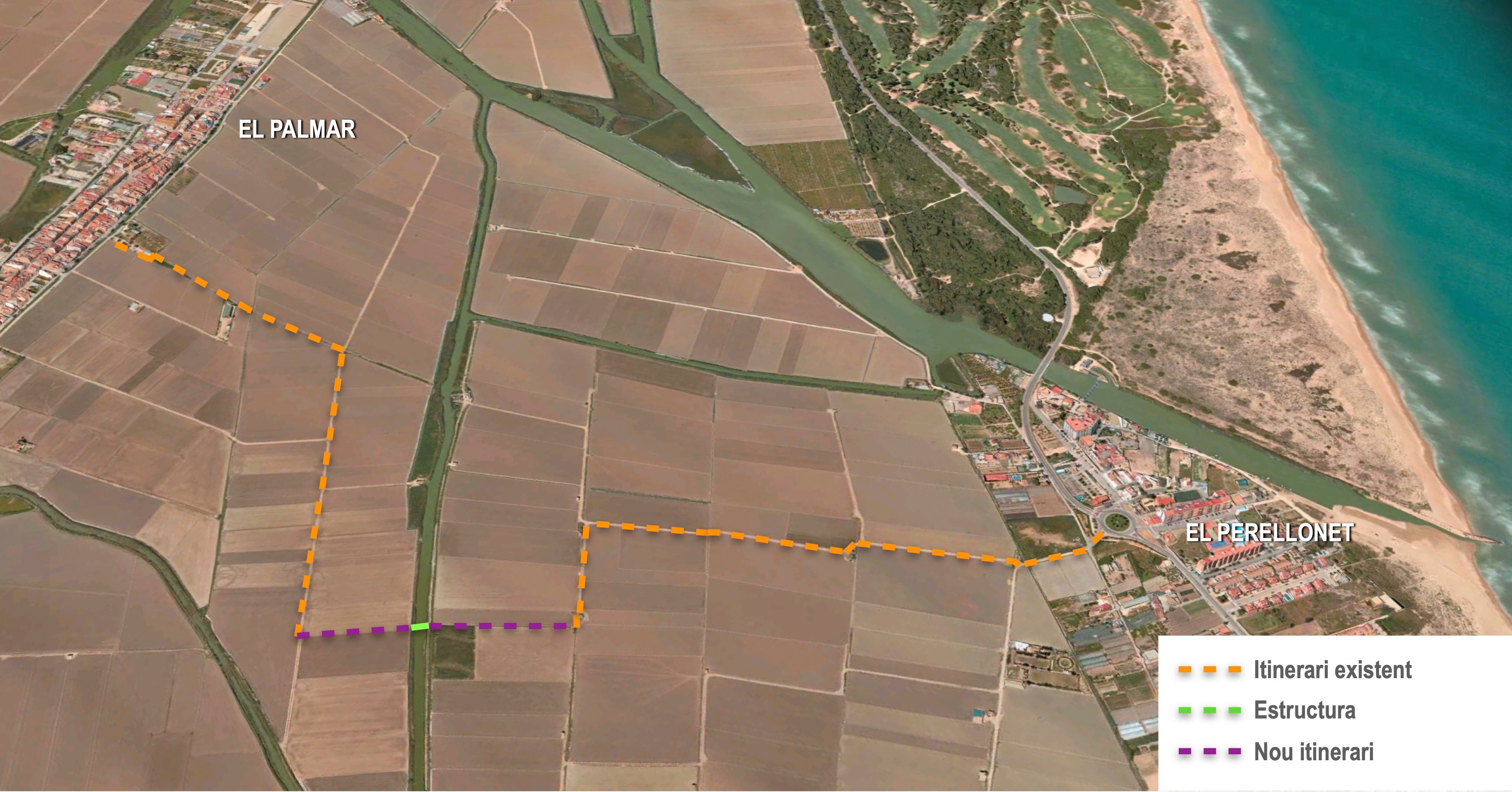El Ayuntamiento estudia conectar El Palmar y El Perellonet mediante una senda ciclopeatonal El Ayuntamiento estudia conectar El Palmar y El Perellonet mediante una senda ciclopeatonal