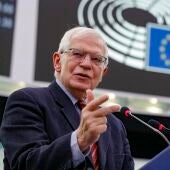 Josep Borrell, durante un debate en el Parlamento Europeo.