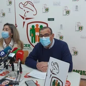 Vozmediano y León durante la rueda de prensa Vozmediano y León durante la rueda de prensa