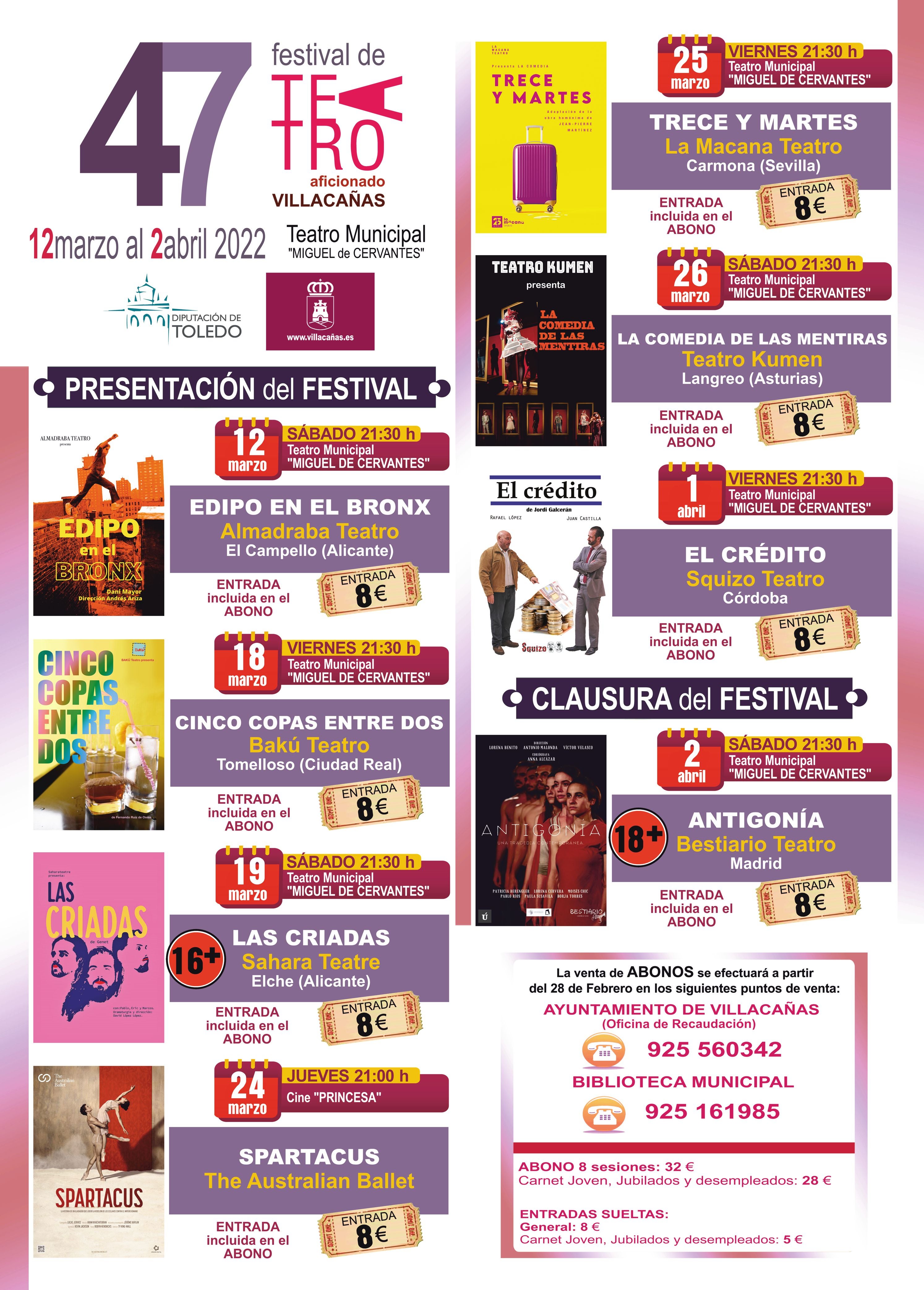 Vuelve el Festival de Teatro Aficionado de Villacañas (Toledo) Vuelve el Festival de Teatro Aficionado de Villacañas (Toledo)