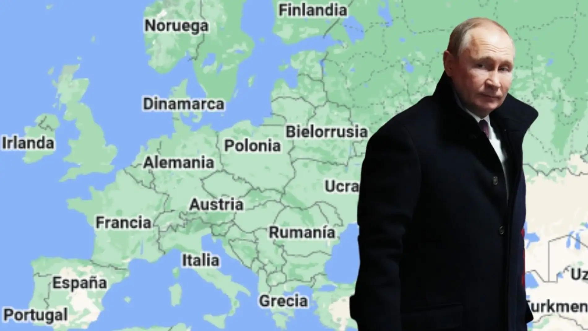 Foto Putin: Carl Court / Getty Images | Foto mapa: Google Maps | Montaje: Onda Cero