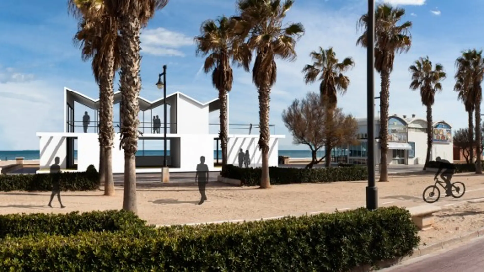 Figuración de la reforma de los restaurantes de la playa de La Malva-rosa