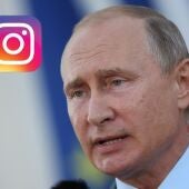 El presidente de Rusia, Vladimir Putin, con un logo de Instagram