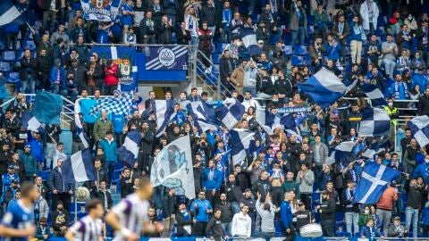 La grada del Tartiere en el partido frente al Valladolid