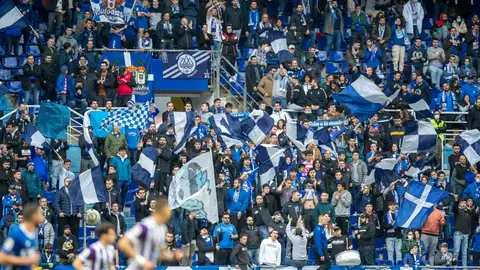 La grada del Tartiere en el partido frente al Valladolid La grada del Tartiere en el partido frente al Valladolid