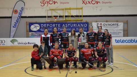 La plantilla del Telecable en un partido de esta temporada