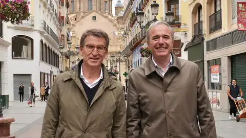 Feijóo y Azcón han paseado por el centro de Zaragoza Feijóo y Azcón han paseado por el centro de Zaragoza