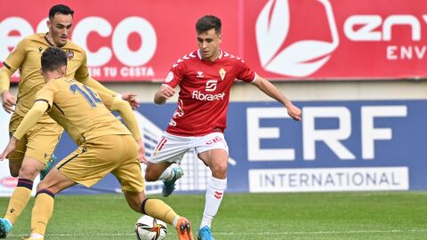 Pablo Haro, jugador del Real Murcia, en un partido del Enrique Roca