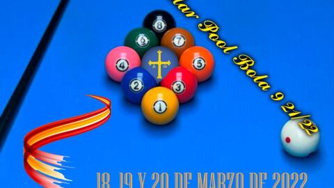 Cartel de la prueba de la Copa de Espa&ntilde;a de Billar que se celebra en Asturias