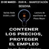 Manifestación para contener los precios del gas y luz