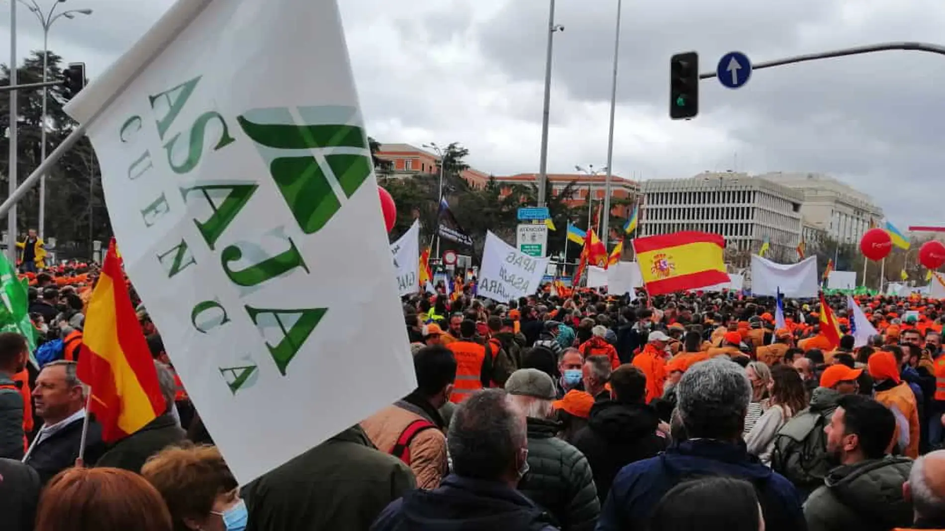 20.000 agricultores, ganaderos y cazadores de Castilla-La Mancha participaron en la manifestación de este domingo en Madrid 