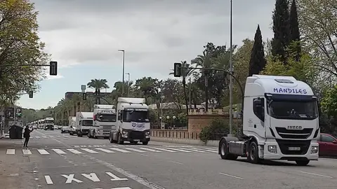 Protesta transportistas en el Paseo de la Victoria Protesta transportistas en el Paseo de la Victoria