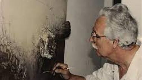 Albert Agull&oacute;, pintor y escultor ilicitano.