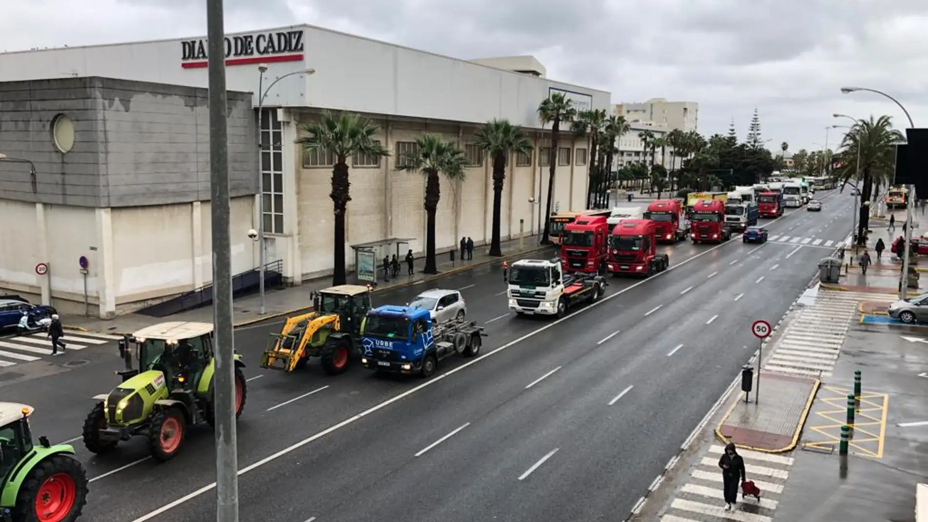 Imagen de la llegada de la caravana a Cádiz