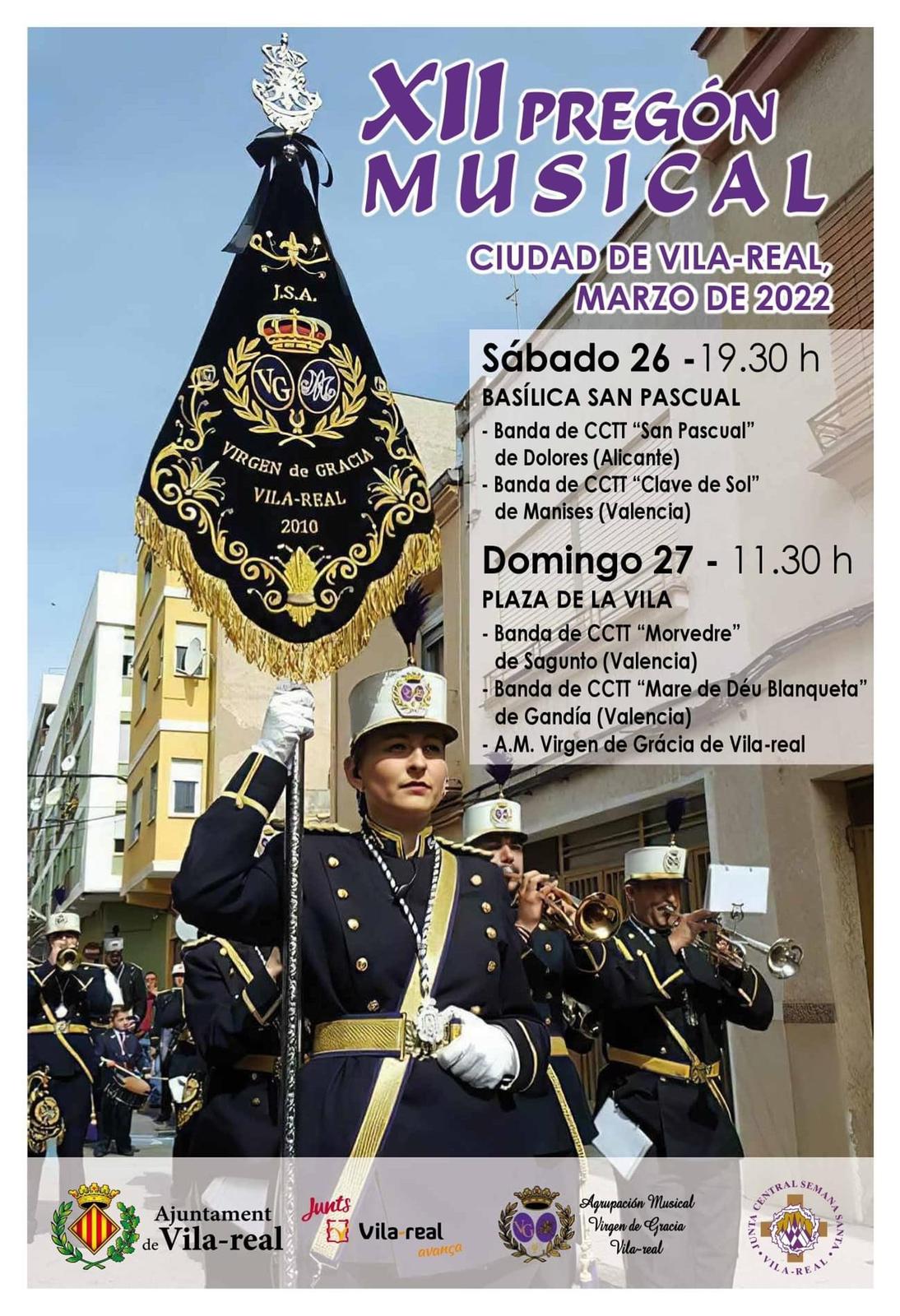 Vila-real arranca la programación de la Semana Santa con el Pregón Musical este fin de semana Vila-real arranca la programación de la Semana Santa con el Pregón Musical este fin de semana
