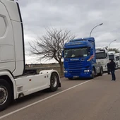 Una anterior movilización de transportistas en Ciudad Real Una anterior movilización de transportistas en Ciudad Real