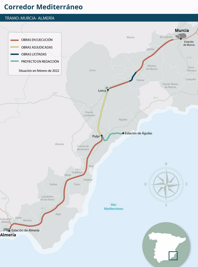 Adif licita por más de 216 M€ las obras de la nueva estación del AVE en Totana y 9,9 km de la línea ferroviaria Adif licita por más de 216 M€ las obras de la nueva estación del AVE en Totana y 9,9 km de la línea ferroviaria