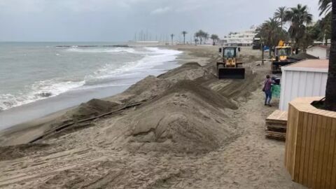 Efectos del temporal en las playas de Marbella