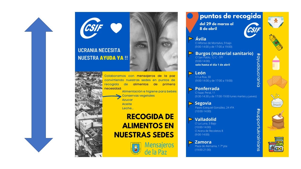 CSIF recoge material y alimentos para Ucrania CSIF recoge material y alimentos para Ucrania