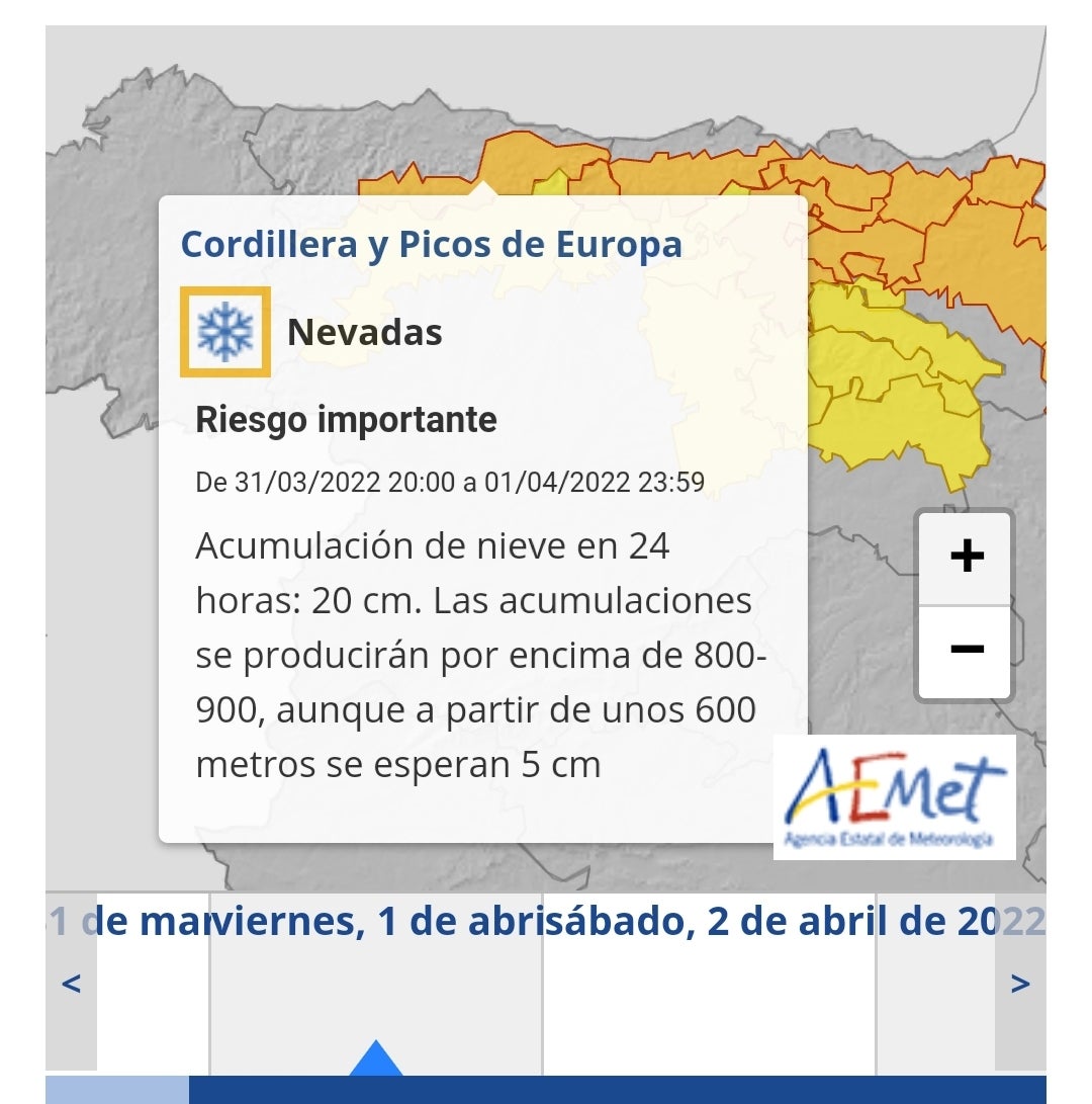 La nieve caerá a partir de 600 metros en la montaña central y oriental de Asturias La nieve caerá a partir de 600 metros en la montaña central y oriental de Asturias