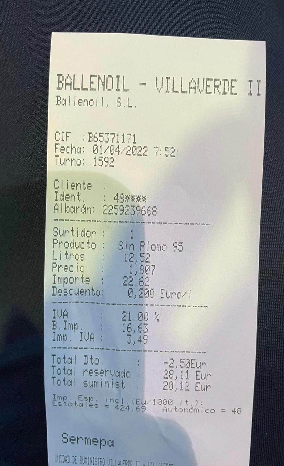 Cómo saber si la gasolinera me ha aplicado el descuento de 20 céntimos: así será la factura a partir de hoy Cómo saber si la gasolinera me ha aplicado el descuento de 20 céntimos: así será la factura a partir de hoy