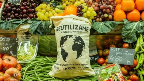 Bolsa de tela que regalan los mercados municipales Bolsa de tela que regalan los mercados municipales