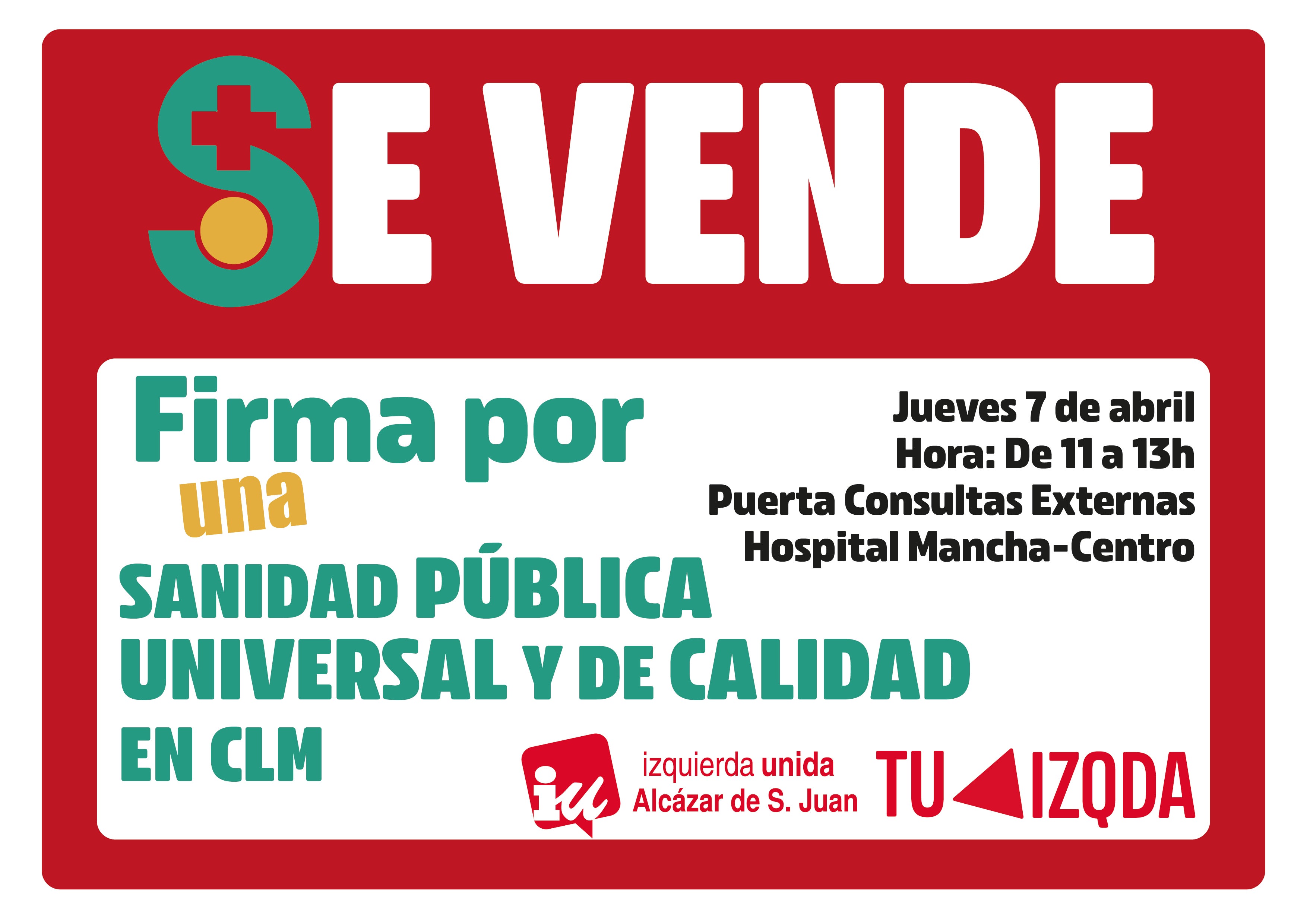 Izquierda Unida recogerá firmas por la sanidad pública Izquierda Unida recogerá firmas por la sanidad pública