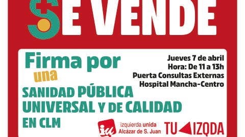 Izquierda Unida recoger&aacute; firmas por la sanidad p&uacute;blica