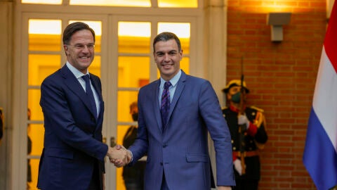 El presidente del Gobierno de Espa&ntilde;a, Pedro S&aacute;nchez, y el de Pa&iacute;ses Bajos, Mark Rutte/EFE