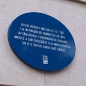 Placa dedicada a Luis de Unzaga, en Málaga Placa dedicada a Luis de Unzaga, en Málaga