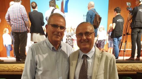 Carlos Guerrero, presidente del CBI, y Vicente Alberola, edil de Deportes.