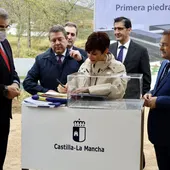 Isabel Rodríguez y García-Page en el acto de colocación de la primera piedra del Hospital de Puertollano Isabel Rodríguez y García-Page en el acto de colocación de la primera piedra del Hospital de Puertollano