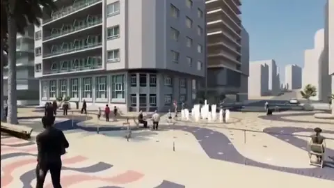 Video recreación de la urbanización entre la calle Bilbao y la Rambla de Alicante Video recreación de la urbanización entre la calle Bilbao y la Rambla de Alicante