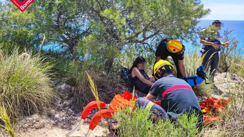 Rescate en la Cala del Conill Bomberos