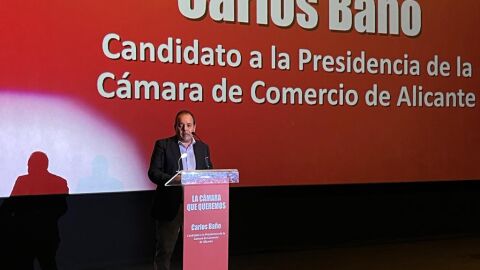 Carlos Ba&ntilde;o en su alocuci&oacute;n ante 400 empresarios de la provincia