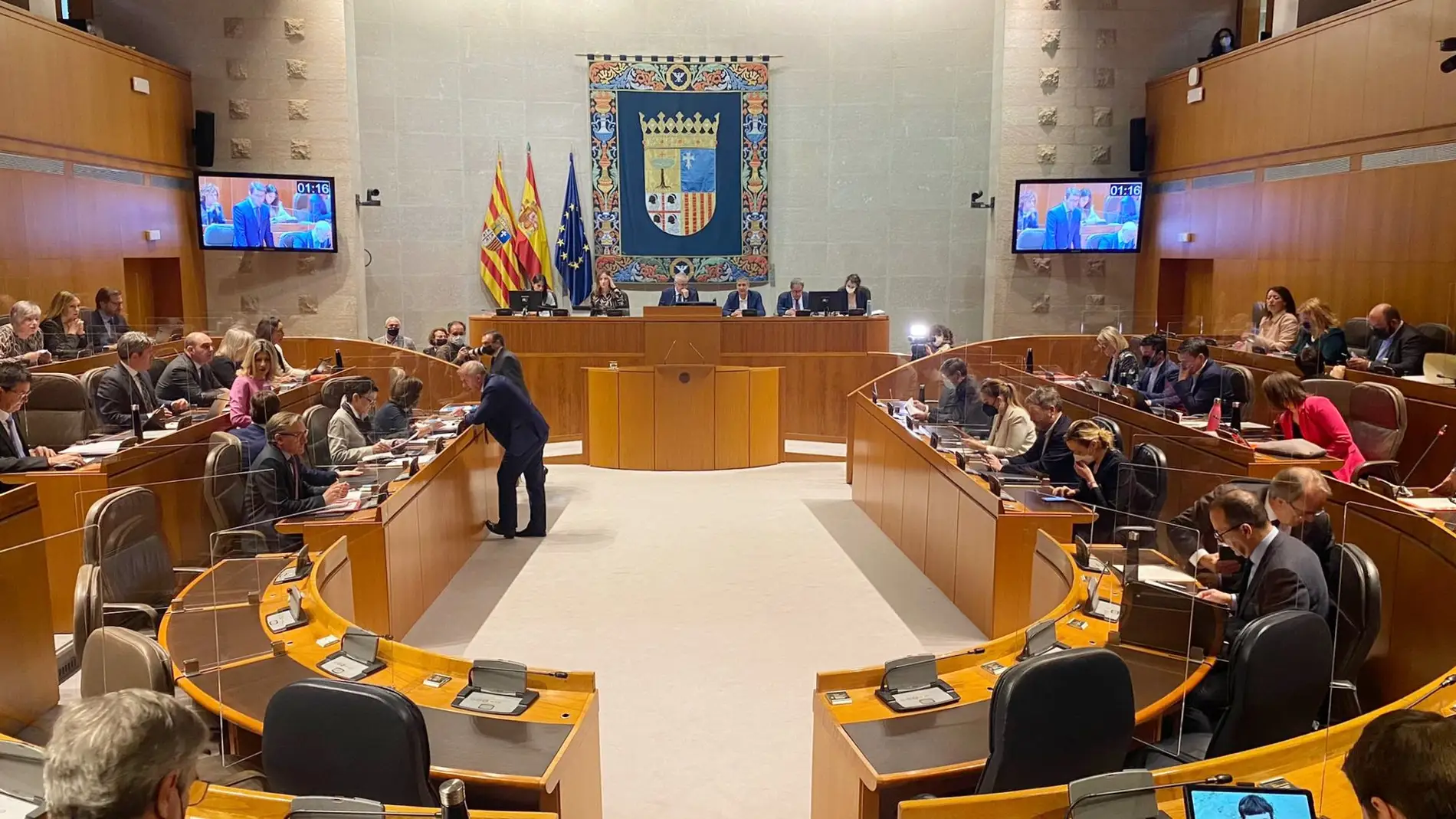 Imagen del salón de plenos del parlamento aragonés