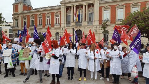 Concentración de protesta de trabajadoras de ayuda a domicilio Concentración de protesta de trabajadoras de ayuda a domicilio