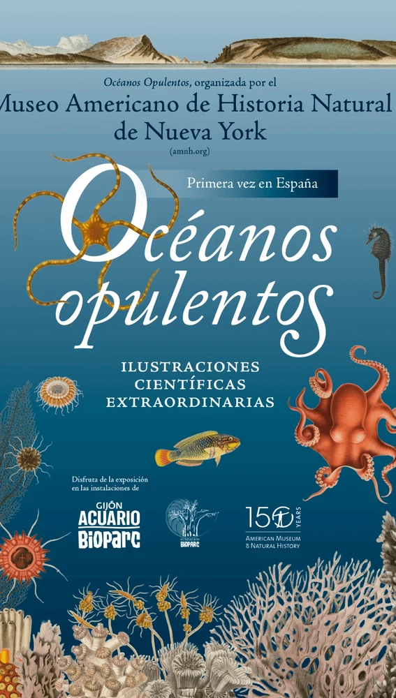 Cartel de la muestra “Océanos Opulentos: ilustraciones científicas extraordinarias&quot;